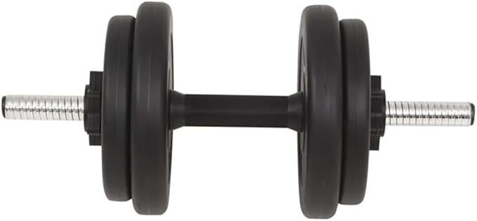 Pemberly Row Versatile 132.3lbs Barbell and Dumbbell Set in Black