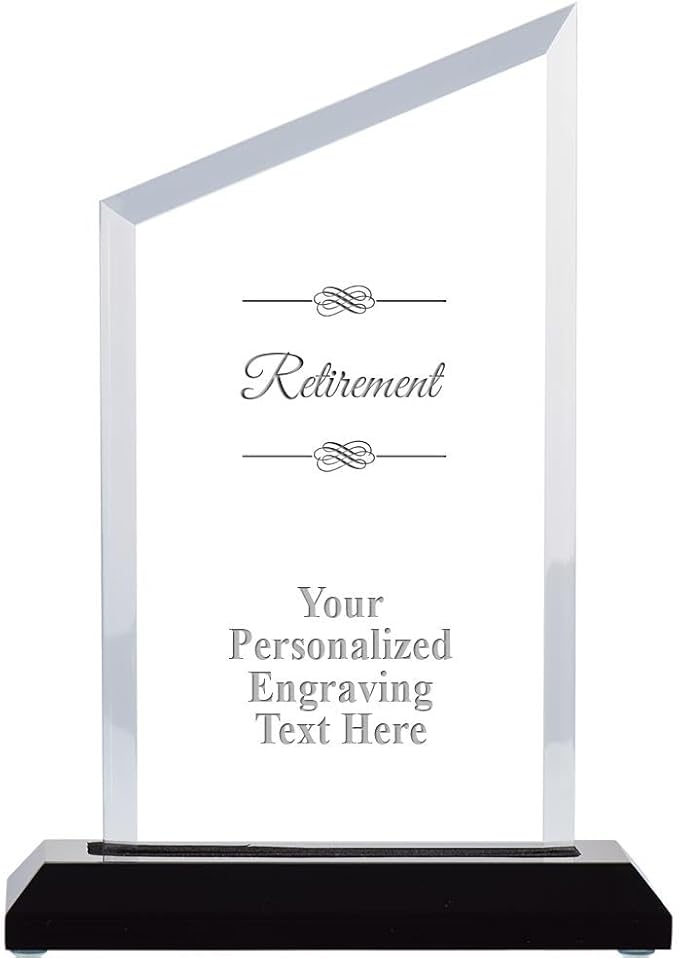 Crown Awards Personalized Acrylic Trophy, 8" Engraved Incline Slant Acrylic Award