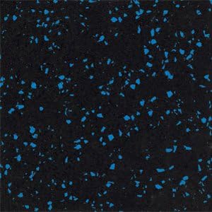 American Floor Mats Sport 8mm Heavy Duty Rubber Flooring - Interlocking Rubber Tile (23" x 23") 10% Blue - Single Tile - Border
