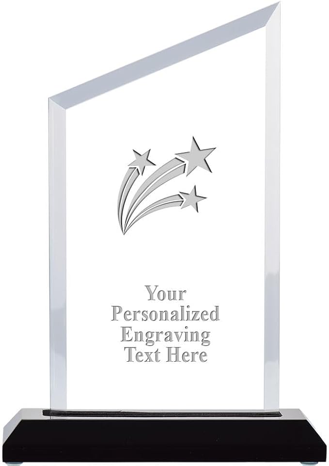 Crown Awards Personalized Acrylic Trophy, 8" Engraved Incline Slant Acrylic Award