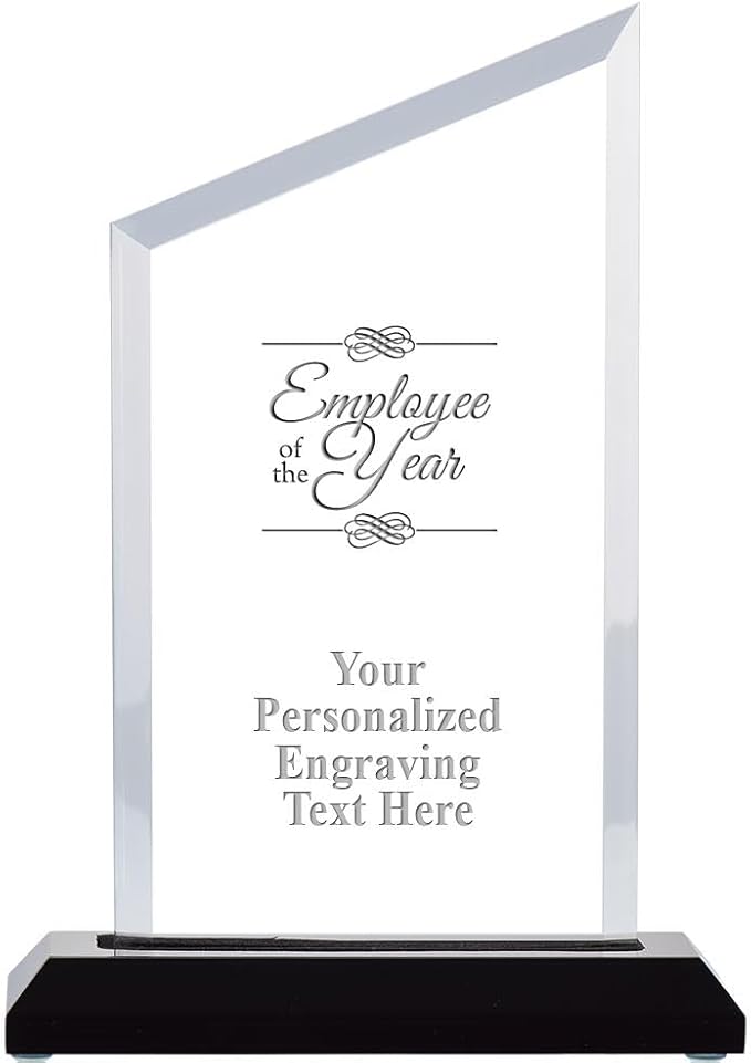 Crown Awards Personalized Acrylic Trophy, 8" Engraved Incline Slant Acrylic Award