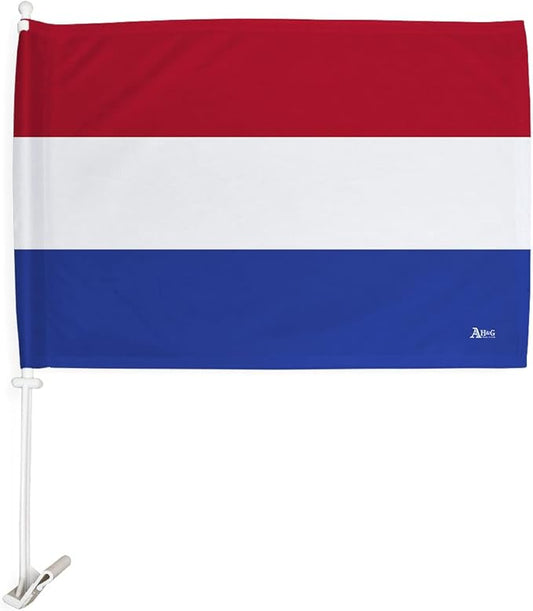 World Cup 2022 Netherland Car Flag Bandera Para Carros De Netherlands Auto Decorations Small Banner For Window Clip Pole Accessories FIFA Sports Fans Outdoor Flags Trophy Game Soccer Gifts Made In USA