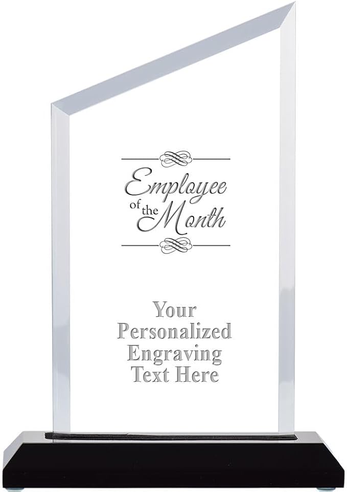 Crown Awards Personalized Acrylic Trophy, 8" Engraved Incline Slant Acrylic Award