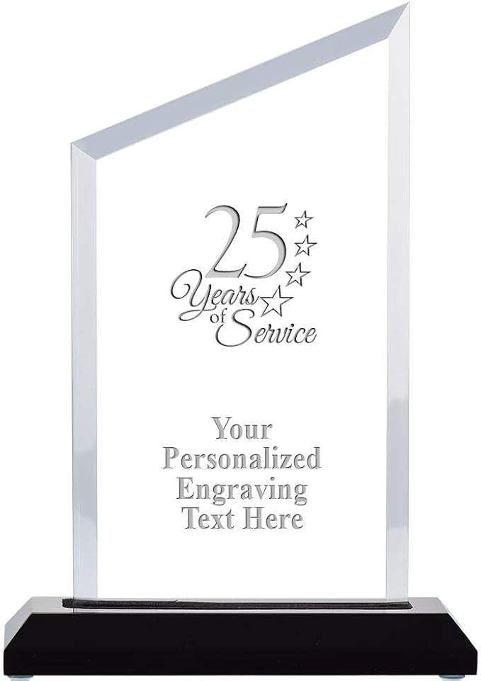 Crown Awards Personalized Acrylic Trophy, 8" Engraved Incline Slant Acrylic Award