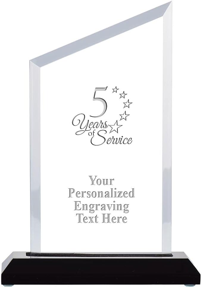 Crown Awards Personalized Acrylic Trophy, 8" Engraved Incline Slant Acrylic Award