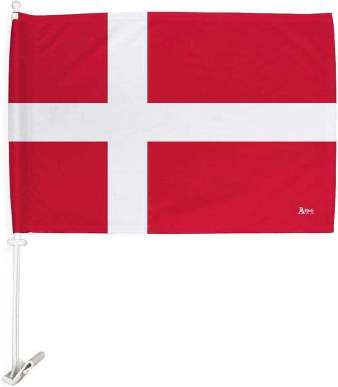 World Cup 2022 Danish Car Flag Bandera Para Carros De Denmark Auto Decorations Small Banner For Window Clip Pole Accessories FIFA Sport Fans Outdoor Flags Trophy Game Football Soccer Gifts Made In USA