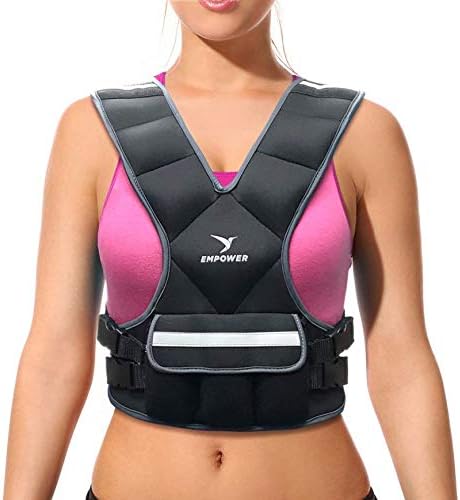 Empower Weighted Walking Vest for Women with Reflective Strips – Fixed 8lbs, Adjustable 4-10lbs (4 in1) or Adjustable10-16lbs (4 in 1), Strengthen Muscles, Boost Bone Health, and Burn More Calories for Workout