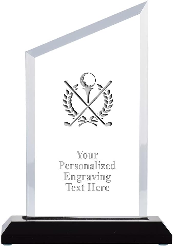 Crown Awards Personalized Acrylic Trophy, 8" Engraved Incline Slant Acrylic Award