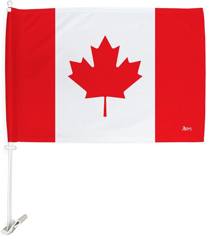 World Cup 2022 Canadian Car Flag Bandera para Carros De Canada Auto Decorations Small Banner for Window Clip Pole Accessories FIFA Sports Fans Outdoor Flags Game Football Soccer Gifts Made in USA