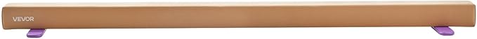 VEVOR 8FT Balance Beam for Kids, 200-350LBS Stable Support Gymnastics Floor Beam with Non-Slip Mat, Wood-Core/EVA Gymnastics Training Equipment with Anti-Slip Bottom & Carry Bag for Home Gym