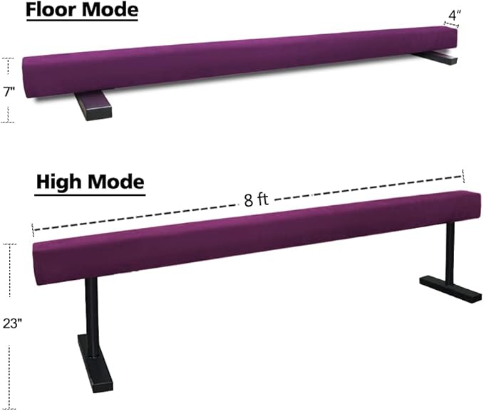 8FT Adjustable&Foldable Gymnastics Balance Beam,Home Gym Equipment,Easy Assembling and Storage,No Tool Require,for Kids Children Girls Training