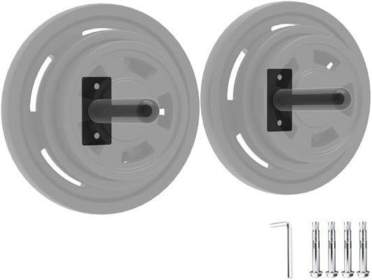 Wall Mounted Weight Plate Holder,Steel Bumper Plate Storage Rack with Screws and Thick Pad, Space Saving Holder for Home Gym,Max Weight Capacity 300 LBS