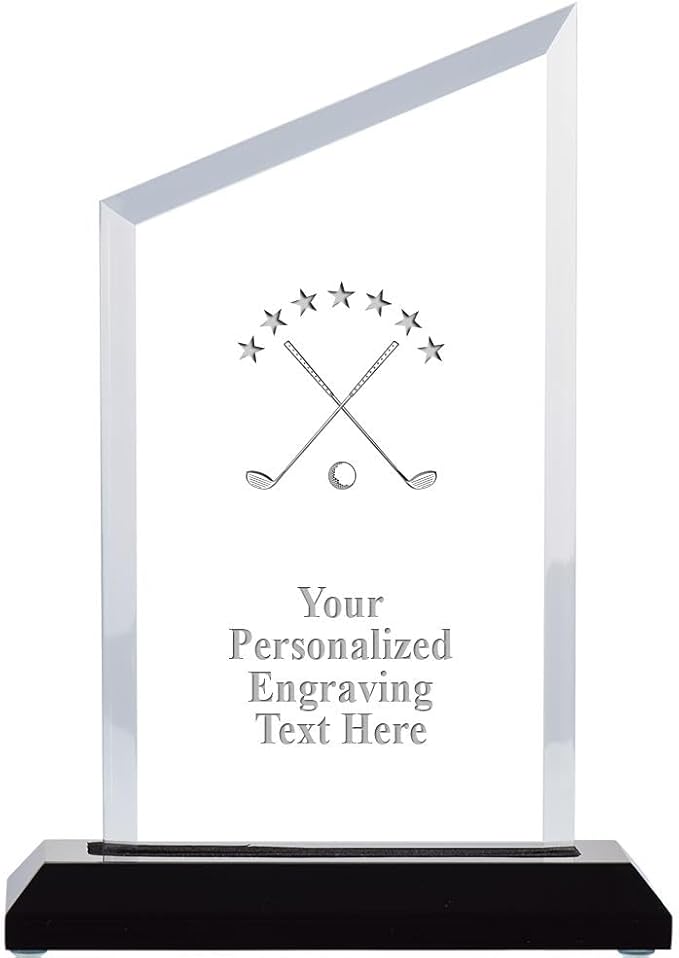 Crown Awards Personalized Acrylic Trophy, 8" Engraved Incline Slant Acrylic Award