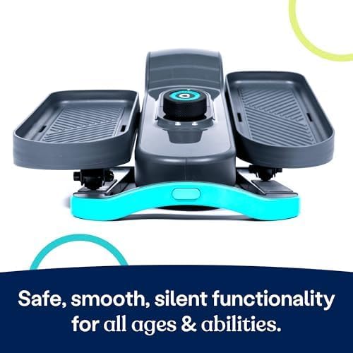 Cubii GO - Under Desk Elliptical Bike Pedal Exerciser, with LCD Fitness Tracker Screen, Adjustable Resistance, Work from Home Fitness, Built-in Wheels and Portable Expanding Handle