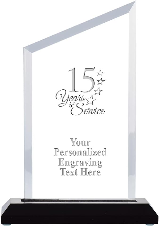 Crown Awards Personalized Acrylic Trophy, 8" Engraved Incline Slant Acrylic Award