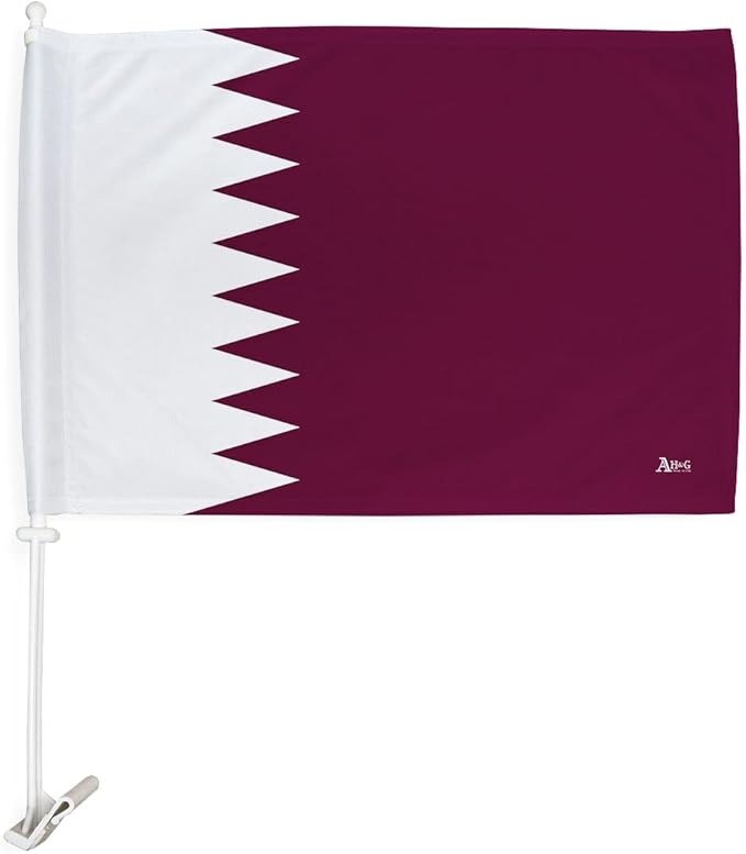 World Cup 2022 Qatar Car Flag Bandera para Carros De Qatar Auto Decorations Small Banner for Window Clip Pole Accessories FIFA Sports Fans Outdoor Flags Trophy Game Football Soccer Gifts Made in USA