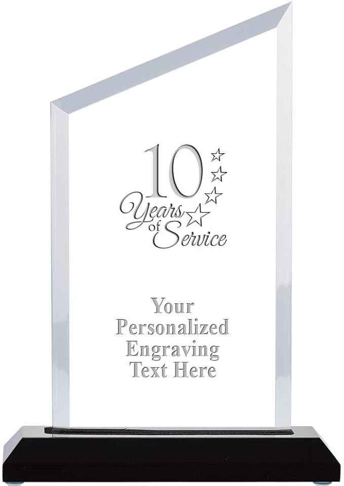 Crown Awards Personalized Acrylic Trophy, 8" Engraved Incline Slant Acrylic Award