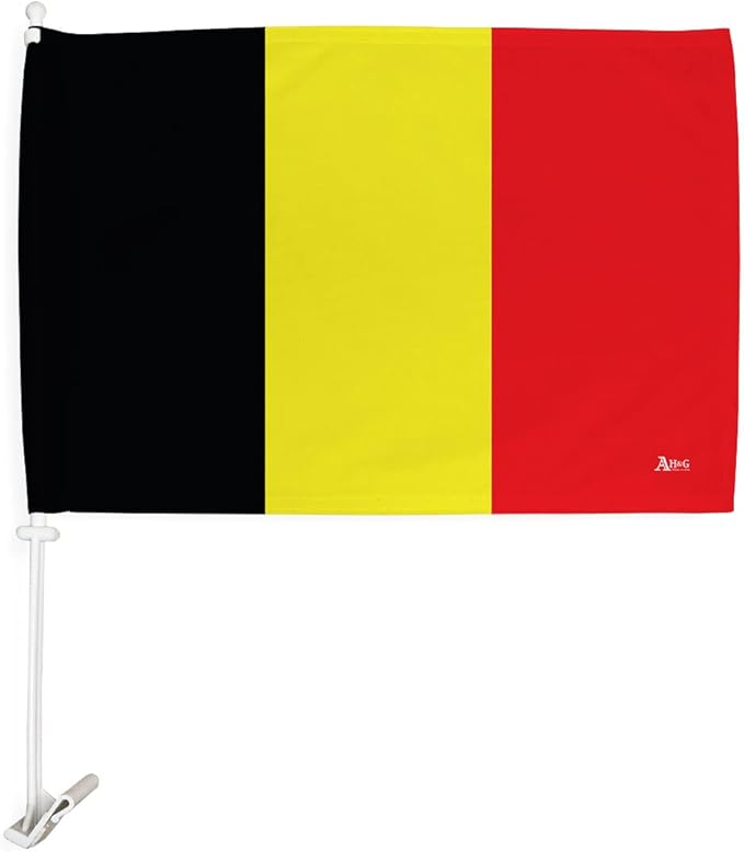 World Cup 2022 Belgian Car Flag Bandera para Carros De Belgium Auto Decorations Small Banner for Window Clip Pole Accessories FIFA Sports Fans Outdoor Flags Game Football Soccer Gifts Made in USA