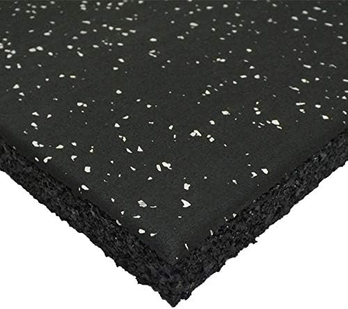 Genaflex Pro Heavy Duty Thick Rubber Gym Floor Tiles High Density Shock Absorbent Laminated Deadlift Mats - 1" Thick X 20" W X 20" L - 2.7 Sq. Ft. (Grey/Black, 60 Tiles - 162 Sq. Ft.)