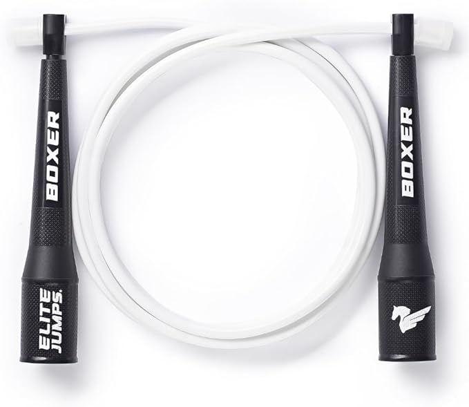 Elite Jumps Boxer 3.0 Jump Rope – Professional Boxing Workout Equipment | Tangle-Free PVC Skipping Rope with Smooth Action Handles | Slip-Resistant Grips for Fitness & Cardio Training