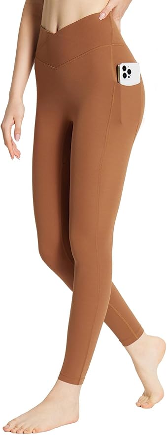 BALEAF Women's Leggings with Pockets Black Tummy Control Workout High Waisted Athletic 7/8 Ultra Soft Gym Yoga Ankle Pants