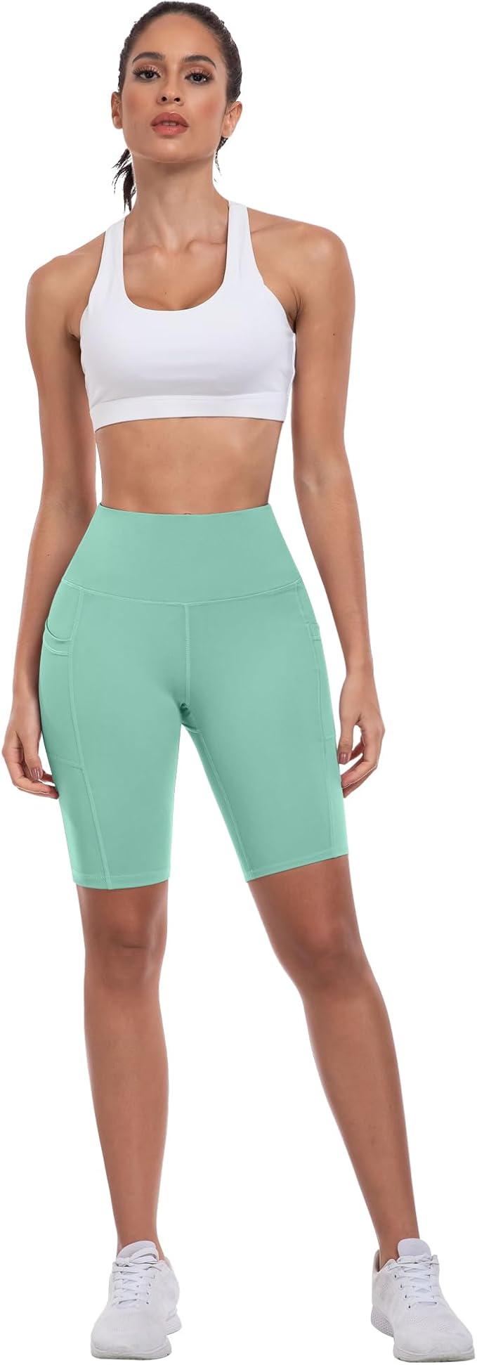 ATHVOTAR Biker Shorts Women with Pockets - 3"/5"/8" High Waisted Workout Spandex Tummy Control Gym Running Yoga Shorts