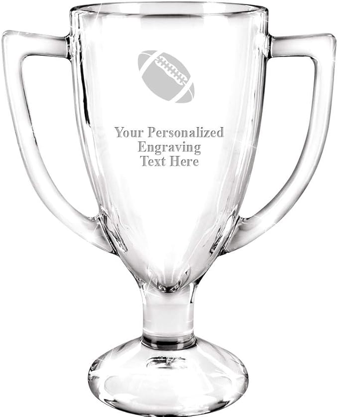 Crown Awards Glass Cup Award with Your Text, 7" Custom Engraved Personalized Glass Trophy