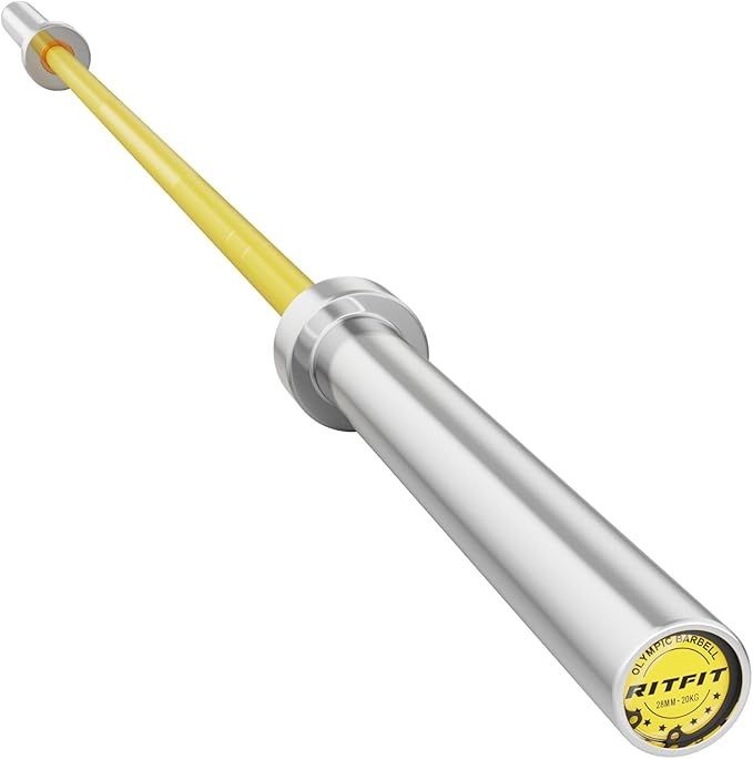 RITFIT 7FT Olympic Barbell for Strength and Weightlifting Training - 2 Inch Olympic Bar for Squat, Deadlift, Bench Press, Curl, Overhead Press - 600lbs/1000lbs/1200lbs Capacity