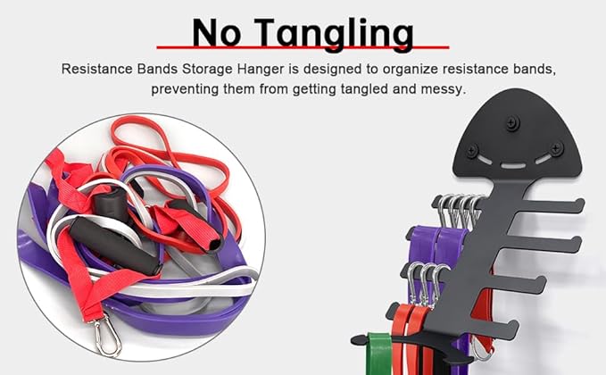 Resistance Bands Set for Working Out with Gym Equipment Storage Rack