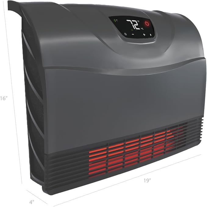 NEW Touch Screen - 1500 Watt ~ Infrared Space Heater ~ Wall Mounted ~ Wifi Enabled Grey with WIFI