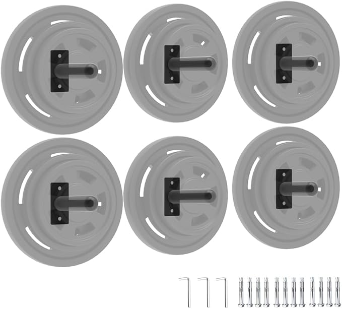 Wall Mounted Weight Plate Holder,Steel Bumper Plate Storage Rack with Screws and Thick Pad, Space Saving Holder for Home Gym,Max Weight Capacity 300 LBS