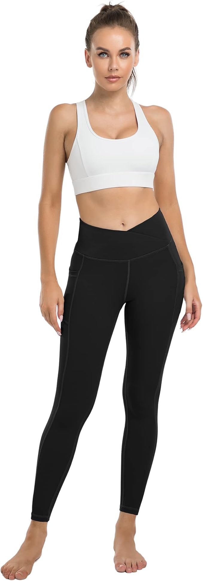 4 Pack Leggings with Pockets for Women,High Waist Tummy Control Workout Yoga Pants