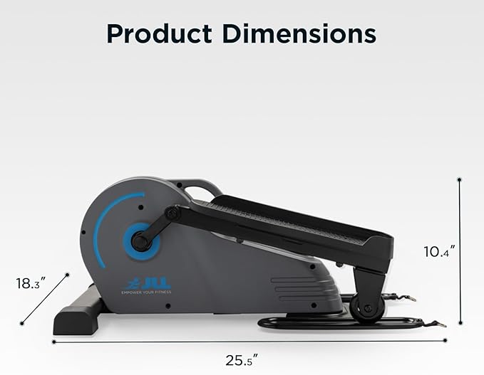 JLL Smart Mini Elliptical – Low-Impact Cardio, Quiet Magnetic Resistance (8 Levels), Compact for Home or Office, LCD Display, Bluetooth SunnyFit App Compatible