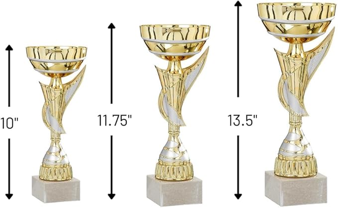 Imperial Gold Trophy Cup – Custom Engraved Award on Marble Base for Sports Corporate Recognition Volunteer Appreciation Competitions Special Achievements