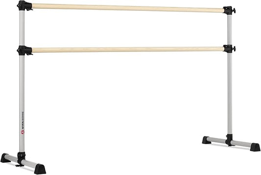 VITA Barre Portable Freestanding Double Ballet Barre, Prodigy, Wood | Adjustable Height, USA Made, Home or Gym Exercise Equipment for Kids & Adults | Dance, Fitness, Pilates