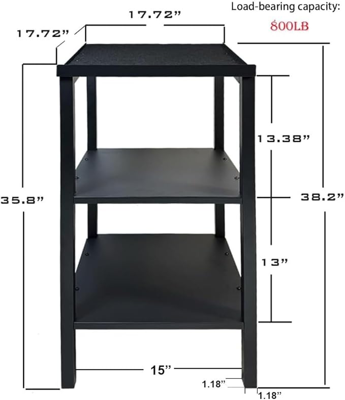 Black Heavy Duty Adjustable Dumbbell Stand & Kettlebell Stand - Adjustable Dumbbell Weight Rack, Weight Stand for Dumbbells, Weight Rack for Home Gym with Non-Slip Base, Anti-Tip Safety & Space-Saving Design