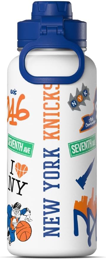 Hydrapeak x NBA Officially Licensed New York Knicks 32oz Active Water Bottle Chug Lid Stainless Steel Reusable Double Wall Celebrating The City Of New York