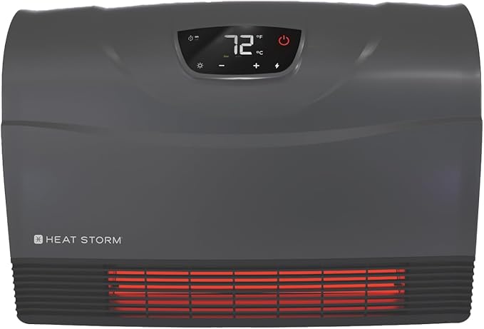 NEW Touch Screen - 1500 Watt ~ Infrared Space Heater ~ Wall Mounted ~ Wifi Enabled Grey with WIFI