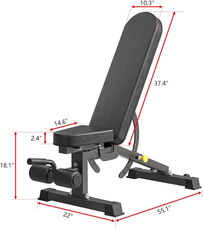 Adjustable Bench, Professional Weight Bench, Incline Flat Decline Sit Up Bench,Dumbbell Stool