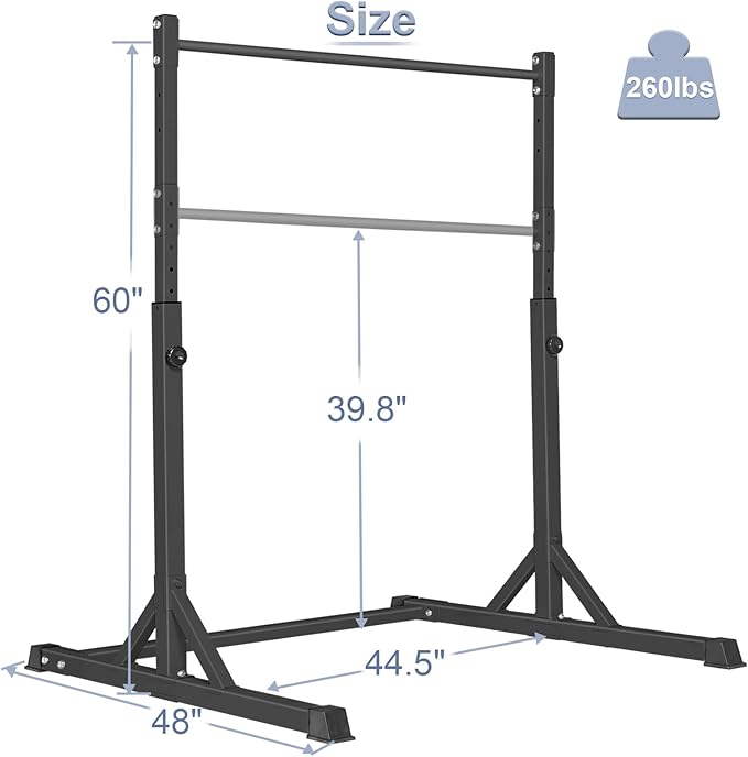 Bongkim Gymnastics Bar for Kids,Adjustable Height Gymnastic Horizontal Bars,Folding Gymnastics Equipment Junior Training Bar for Home Using,Stable Kids Training bar for Children
