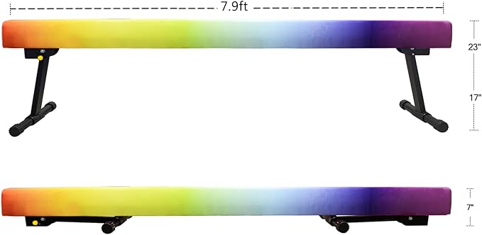 8FT Adjustable&Foldable Gymnastics Balance Beam,Home Gym Equipment,Easy Assembling and Storage,No Tool Require,for Kids Children Girls Training