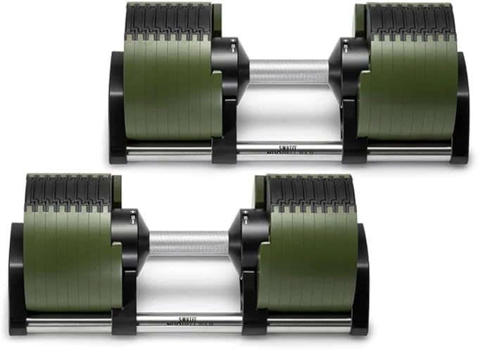 SMRTFT NUOBELL Adjustable Dumbbells 5–80 lb Set | Original NUOBELL | 22 Weights in 1 for Home Gym Strength Training | Steel-Knurled Handle | Space-Saving Dumbbell Set of 2 | 2-Year Warranty