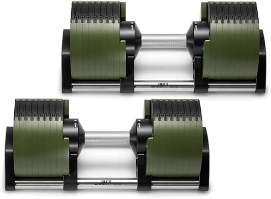SMRTFT NUOBELL Adjustable Dumbbells 5–80 lb Set | Original NUOBELL | 22 Weights in 1 for Home Gym Strength Training | Steel-Knurled Handle | Space-Saving Dumbbell Set of 2 | 2-Year Warranty