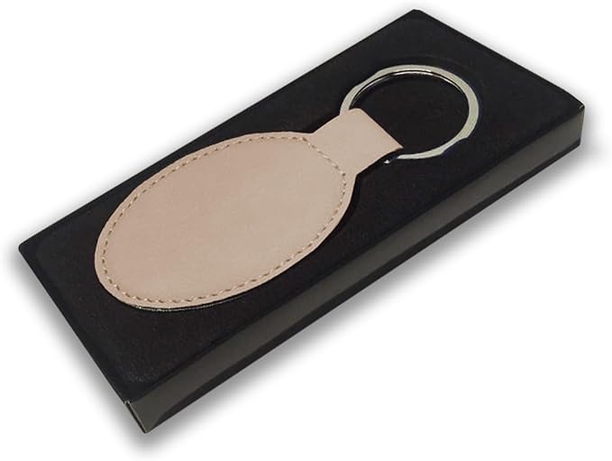 LaserGram Oval Keychain, Soccer Ball, Personalized Engraving Included