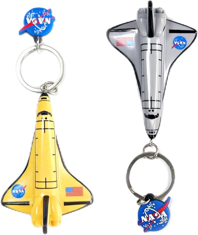 Cute Keychains for Backpacks, NASA Space Shuttle Keychain, Astronaut Airplane Key Chain, Colorful PVC Key Ring