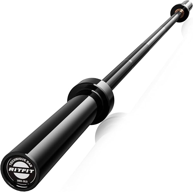 RITFIT Olympic Barbell 4ft/4.8ft/6ft - 2 Inch Weight Bar for Strength Training, Weightlifting, Squat, Deadlift, Bench Press, Curl, Overhead Press - 350lbs/500lbs Capacity