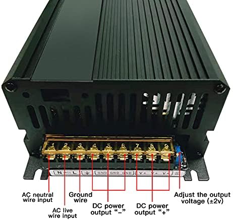Switching Power Supply 1500W, AC to DC 1500 Watt 41V 42V 43V 44V 45V 46V 47V 48V 49V 50V Volt Single Output Transformer Adapter (100-120VAC, 43V 1500W)