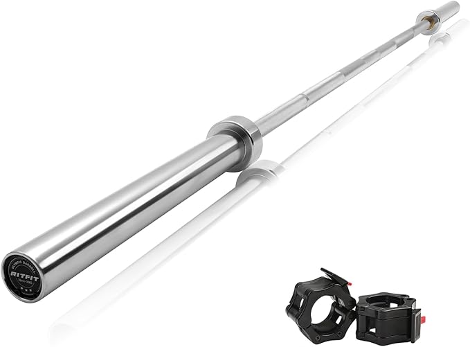 RITFIT 7FT Olympic Barbell for Strength and Weightlifting Training - 2 Inch Olympic Bar for Squat, Deadlift, Bench Press, Curl, Overhead Press - 600lbs/1000lbs/1200lbs Capacity