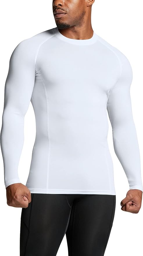 ATHLIO Men's UPF 50+ Long Sleeve Compression Shirts, Water Sports Rash Guard Base Layer, Athletic Workout Shirt