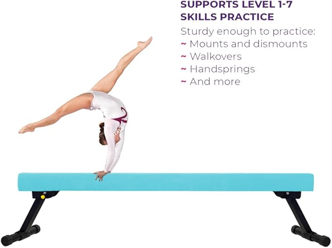 8FT Adjustable&Foldable Gymnastics Balance Beam,Home Gym Equipment,Easy Assembling and Storage,No Tool Require,for Kids Children Girls Training